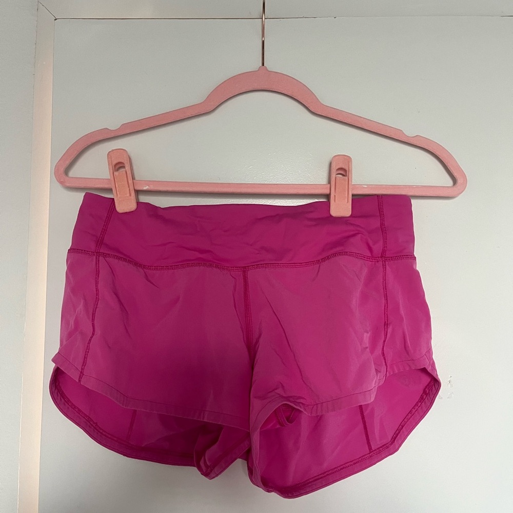Lululemon Speed Up Low Rise Pink Shorts 2.5”